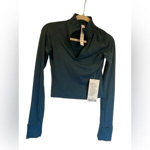 6. NWT Lululemon it’s rulu ribbed cropped half zip INDOCHINE BLUE Size XS